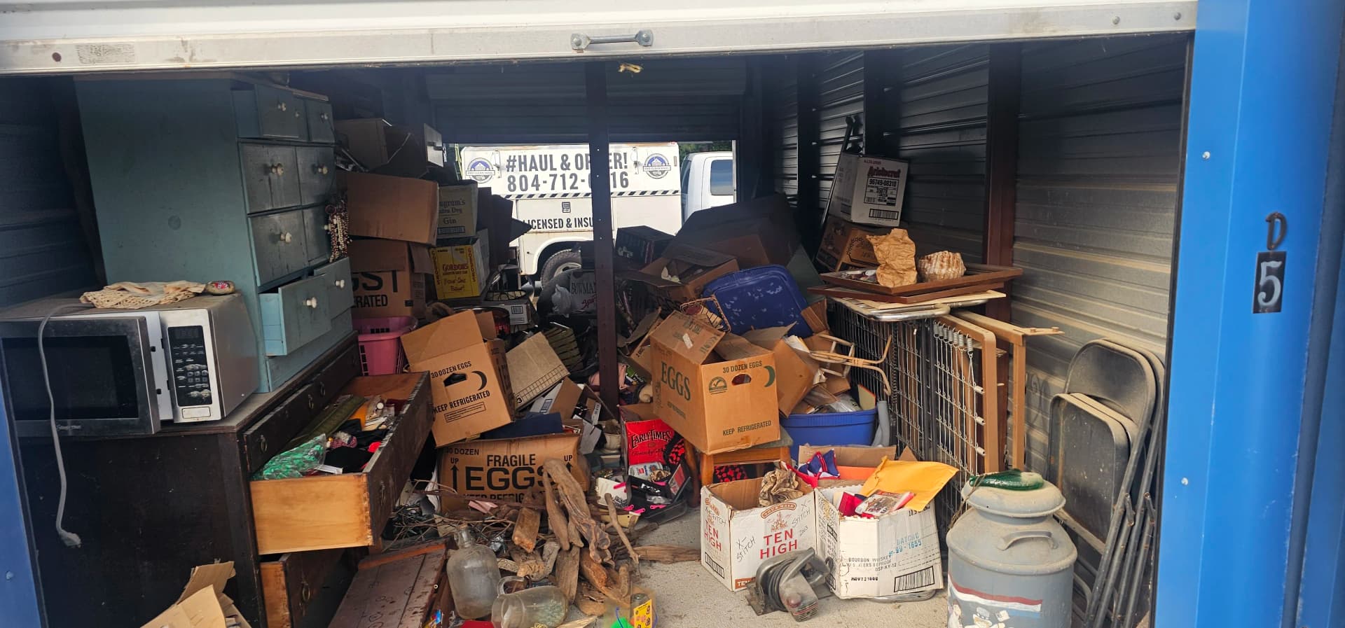 Gallery photos for Storage Unit Cleanout in Petersburg That Was Packed to the Walls: Image #1
